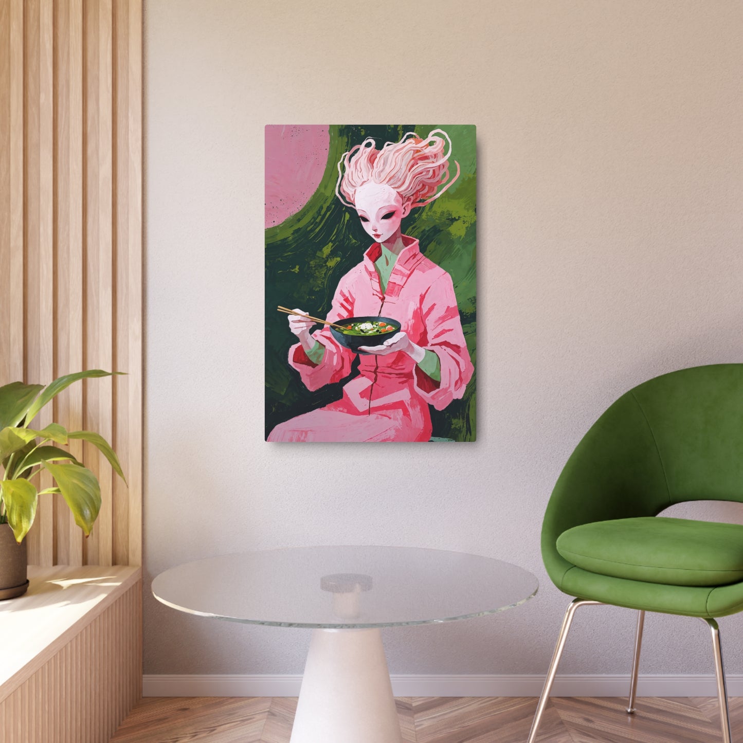 Ramen Eating Alien Goddess - Metal Print