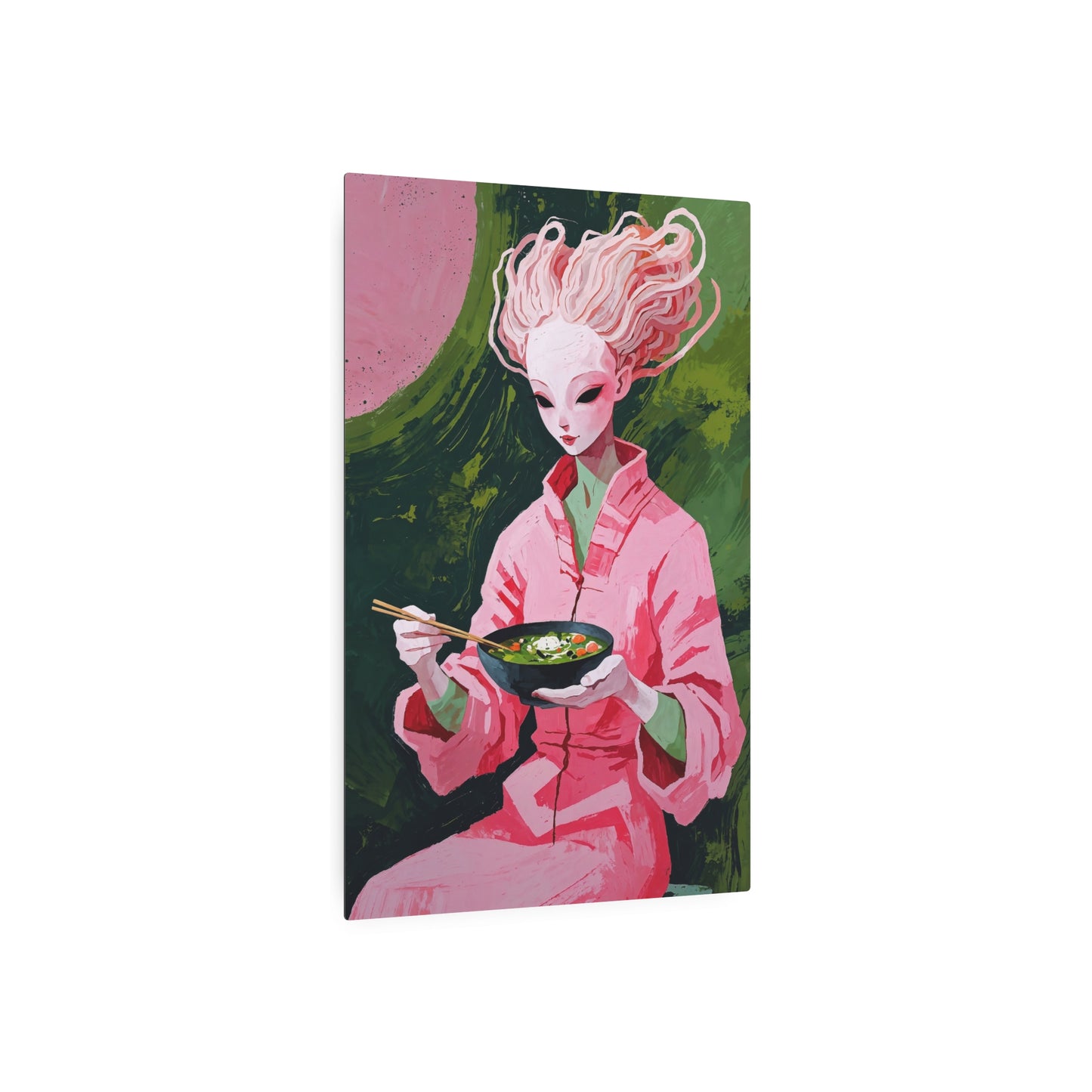 Ramen Eating Alien Goddess - Metal Print