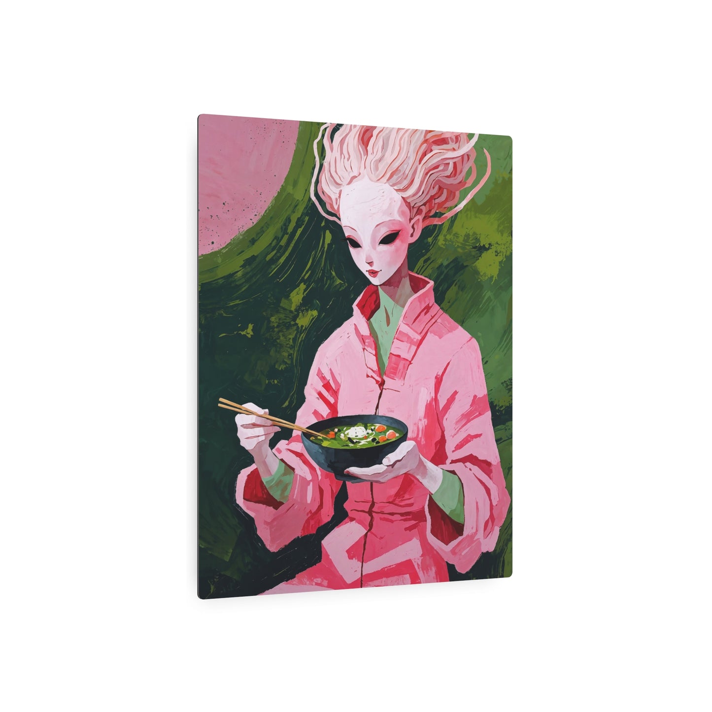Ramen Eating Alien Goddess - Metal Print