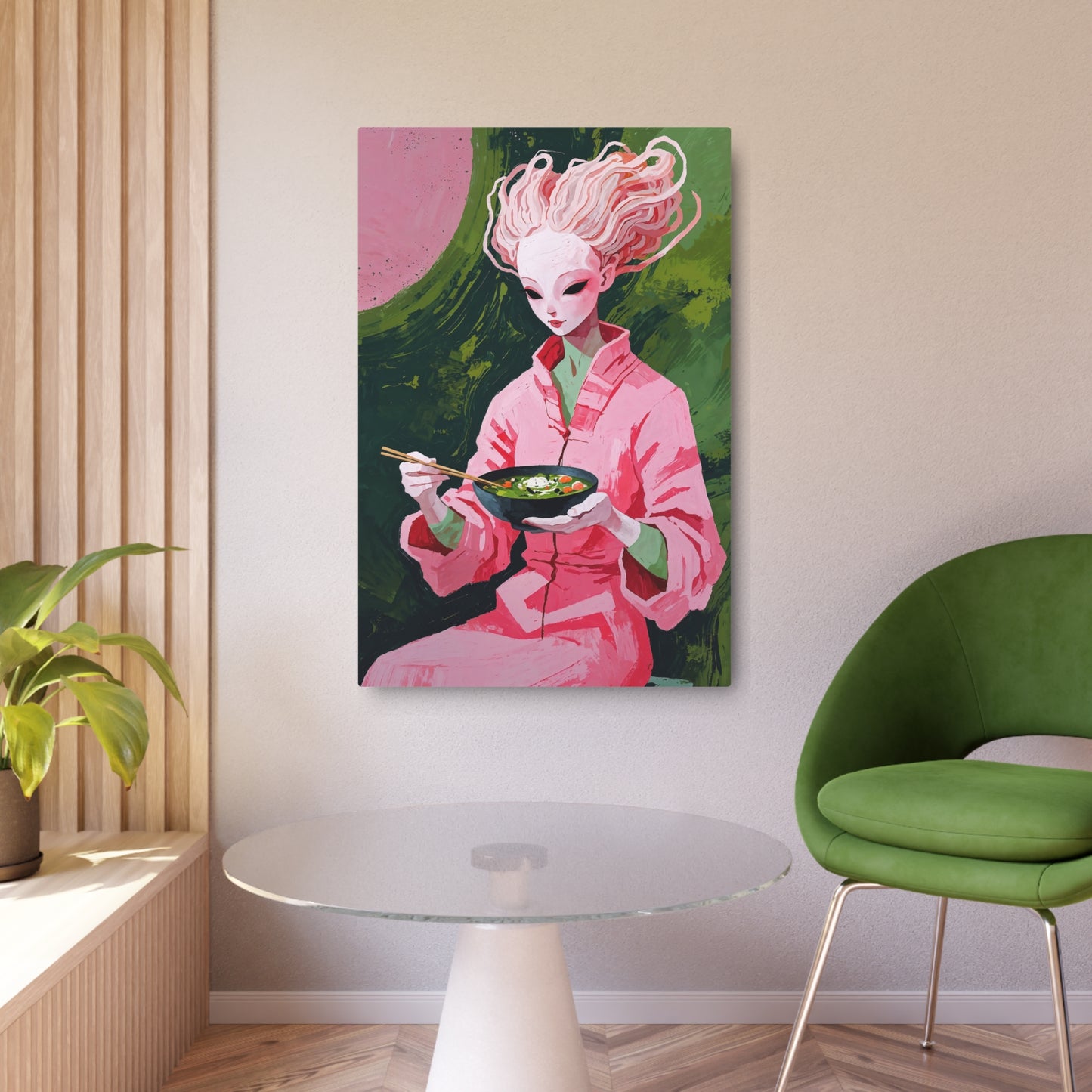 Ramen Eating Alien Goddess - Metal Print