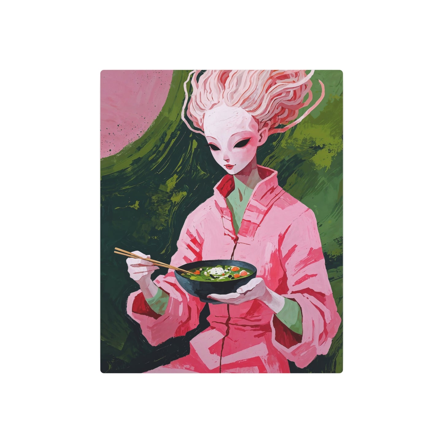 Ramen Eating Alien Goddess - Metal Print